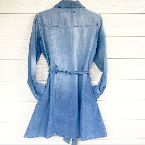 DOMINO DOLLHOUSE DENIM BUTTON DOWN DRESS - Picture 3 of 8